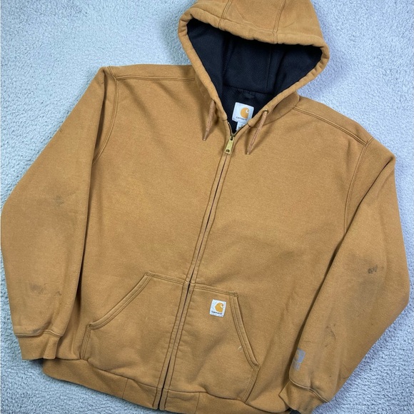Carhartt Other - Carhartt Hoodie Brown Full Zip Rain Defender Rutland Thermal Lined jacket